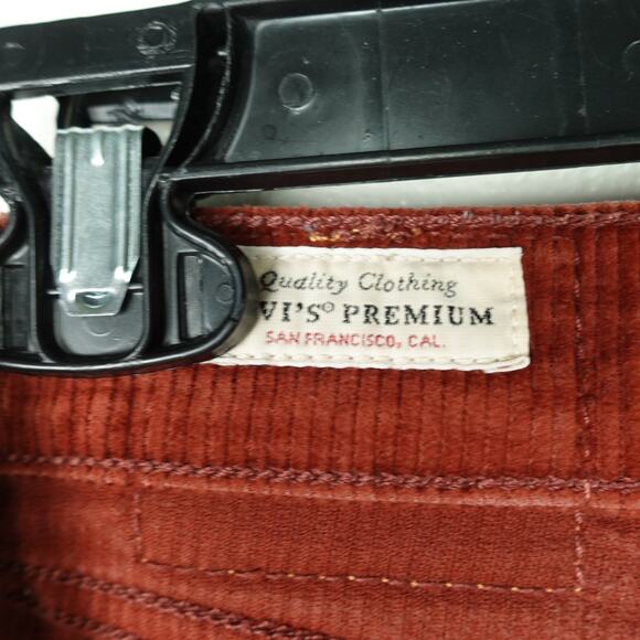 Levis Corduroy Pants Womens SZ 31 70s High Rise Flare Leg Bell Bottom Preppy - Picture 10 of 12